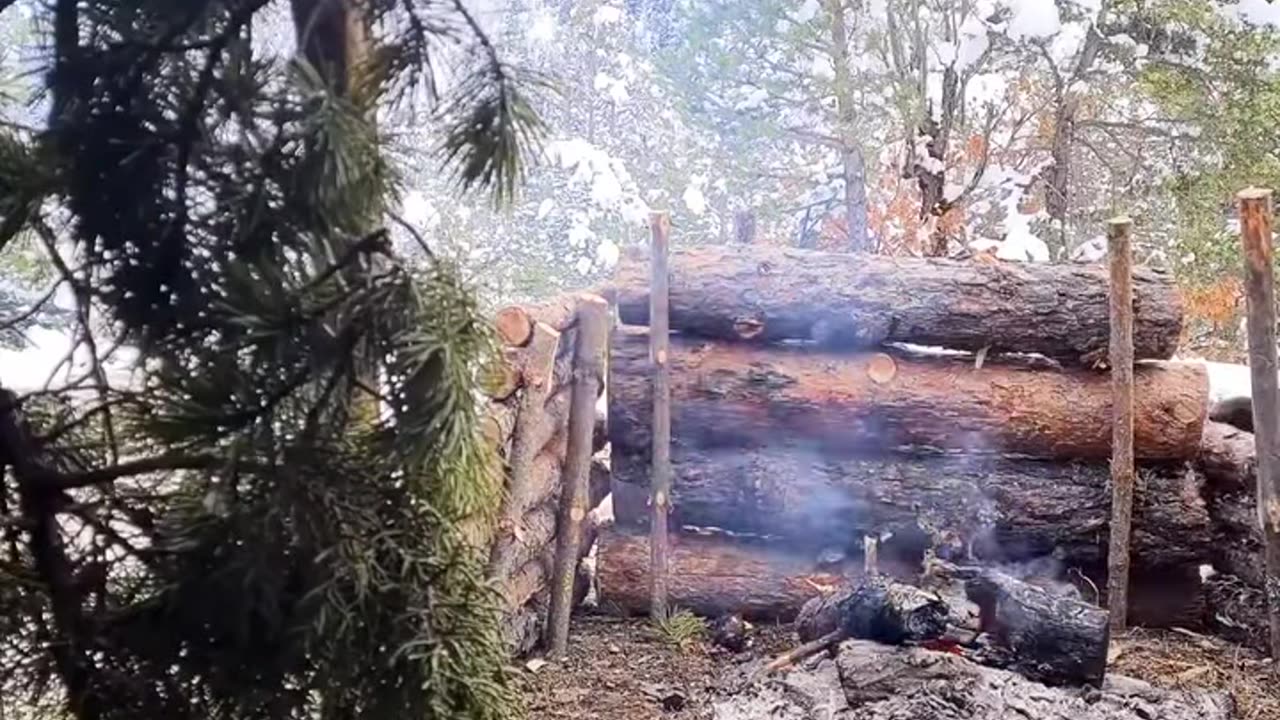 Constructing a Snow Shelter, Bushcraft Camping Without a Tent, and Snow Camping