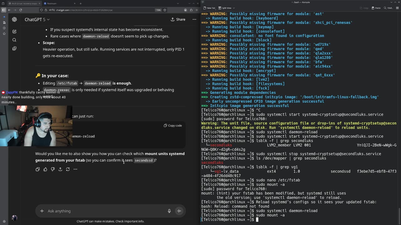Arch Linux Broken Again! Full Recovery Part 3 (One Password, Two LUKS encrypted SSDs)