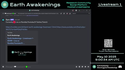 Earth Awakenings - Livestream 1 - #3159 - Live on Rumble/Youtube/X-Twitter/Twitch