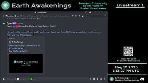 Earth Awakenings - Livestream 1 - #3159 - Live on Rumble/Youtube/X-Twitter/Twitch