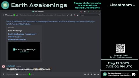 Earth Awakenings - Livestream 1 - #3165 - Live on Rumble/Youtube/X-Twitter/Twitch
