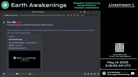 Earth Awakenings - Livestream 1 - #3165 - Live on Rumble/Youtube/X-Twitter/Twitch