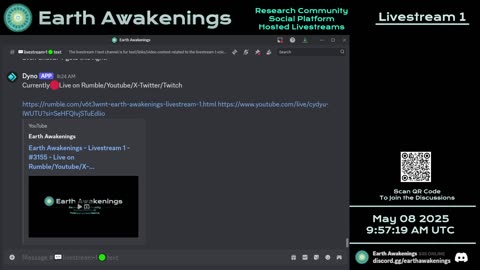 Earth Awakenings - Livestream 1 - #3155 - Live on Rumble/Youtube/X-Twitter/Twitch