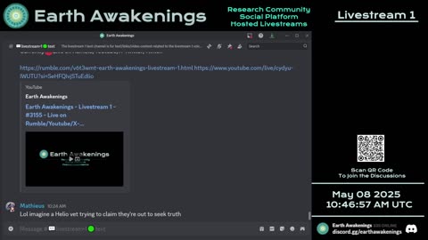 Earth Awakenings - Livestream 1 - #3155 - Live on Rumble/Youtube/X-Twitter/Twitch