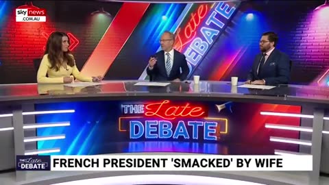 Macron's tranny husband bitch slaps his faggy ass & it's caught on TV