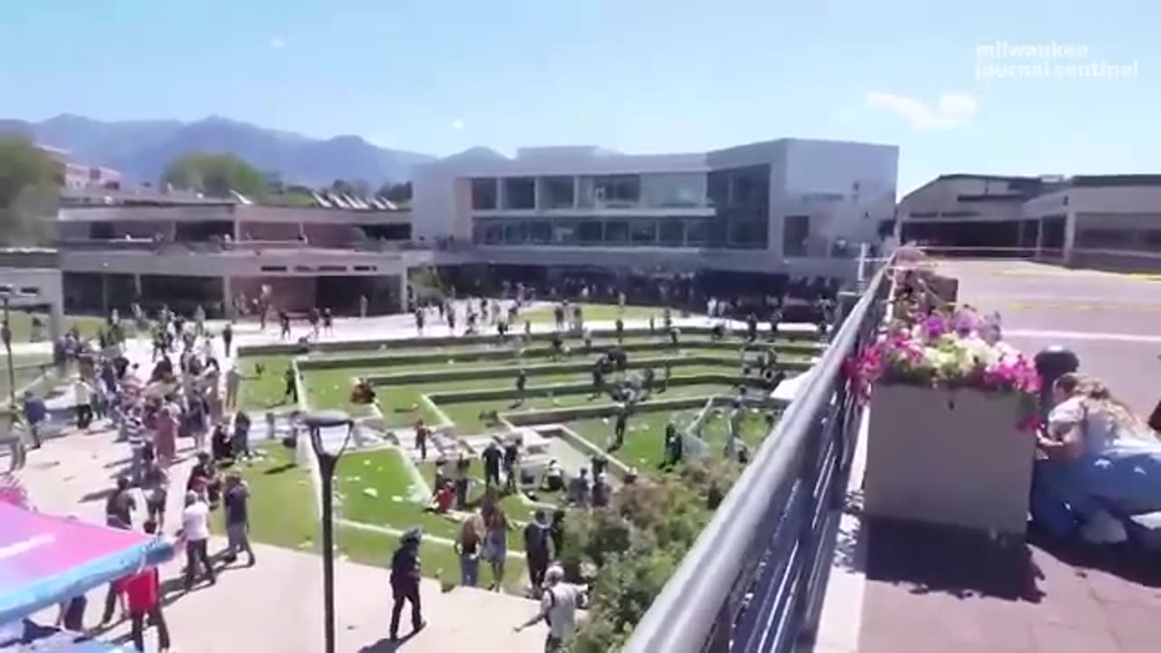 Livestream Covering Crowd Moments Before and After Charlie Kirk Shooting