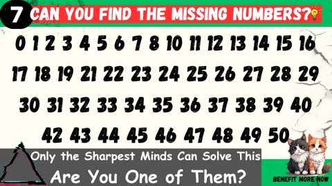 Can you find the missing numbers? 🔢