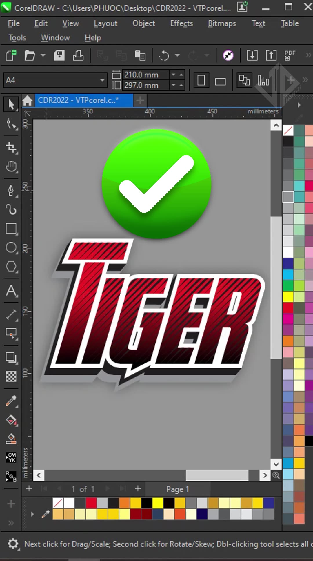 Unique tiger scratch text effect in CorelDraw