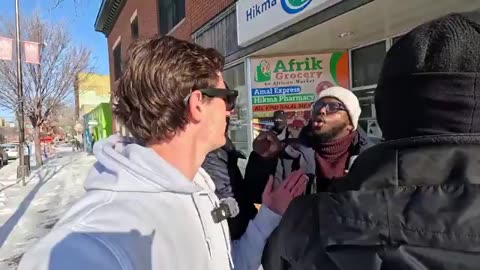 Somali man has a screaming meltdown after Nick Shirleyy asked about a transportation company