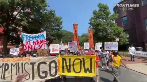 Protestors march through NYC on July 4 to protest Eric Adams