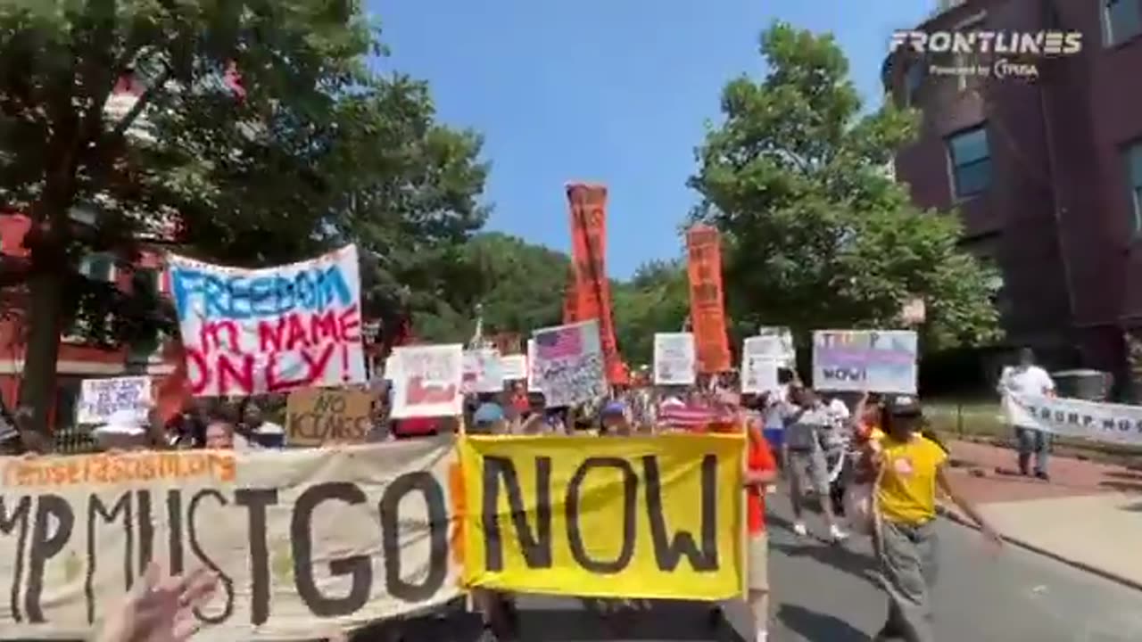 Protestors march through NYC on July 4 to protest Eric Adams