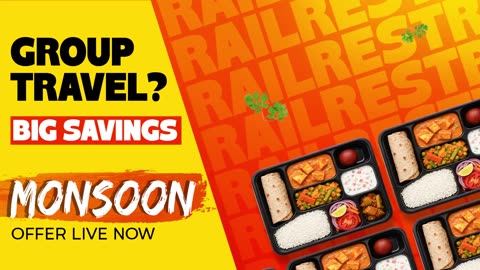 Group Train Food Orders Made Easy with RailRestro | Get Rs150 OFF this Monsoon | #ecatering