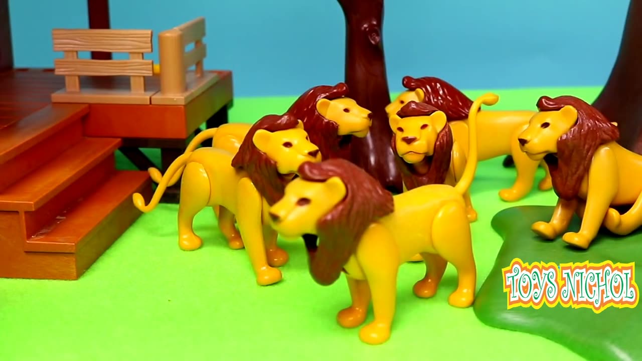 Six Giraffes Drinking at Pool in the Middle of Forest