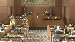 Drag performance is currently taking place on the floor of the Oregon House of Representatives.