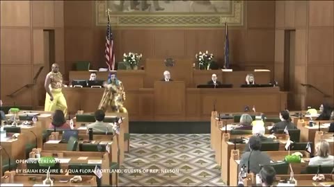 Drag performance is currently taking place on the floor of the Oregon House of Representatives.
