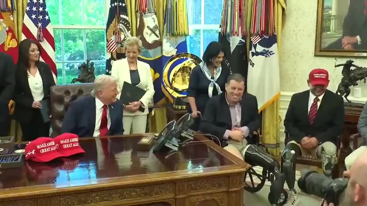 Trump Shares Hilarious Moment With Vet Wearing 'LGB' Sticker
