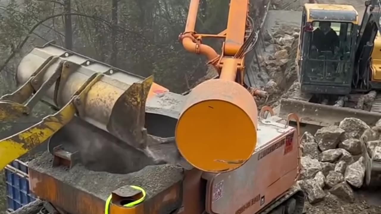 Concrete Pumping at a Hillside Construction Site