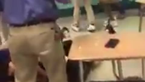 Desk Thrown Causes Students To Fight In The Classroom