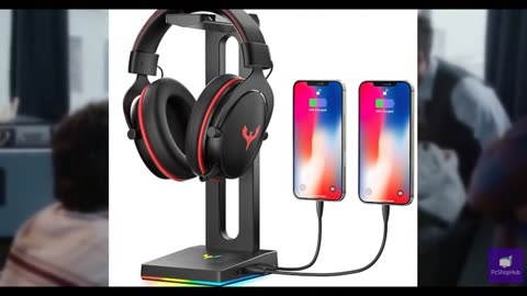 Blade Hawks RGB Gaming Headphone Stand with 3.5mm AUX and 2 USB Ports, Durable H