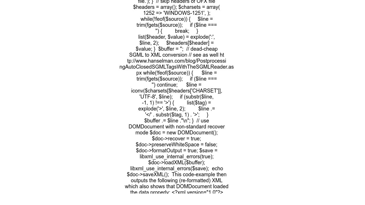 How to parse a OFX (Version 1.0.2) file in PHP