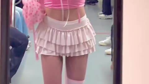 Tgirl in pink drees
