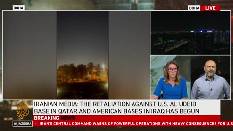 Explosions_ flares over Qatar_s capital amid threat of attack on US bases