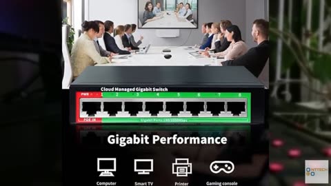 STEAMEMO 8-Port Gigabit Ethernet Switch | Smart Managed with VLAN & QoS | Plug &
