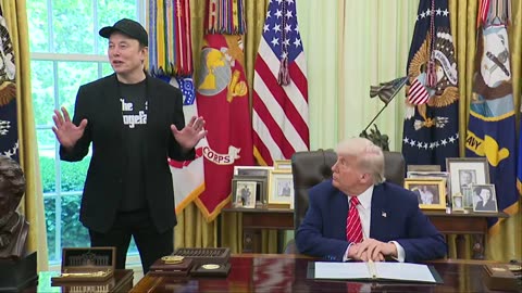 Elon Musk gets White House send-off from President Trump
