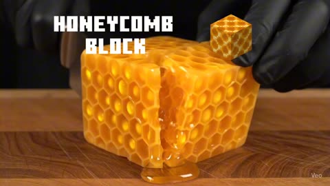 Realistic Minecraft block sliced with ASMR sounds in cinematic studio