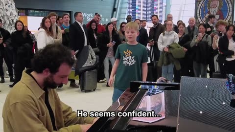 Kid sings Take Me To Church and SHOCKS the whole airport 😍 (with _bjarne.official)