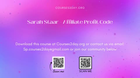 [GET] Sarah Staar – Affiliate Profit Code