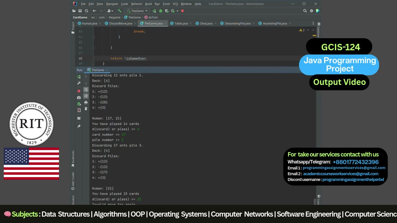 Student Work(Assignment) | GCIS-124 Java Programming – Java Coding Solutions | RIT