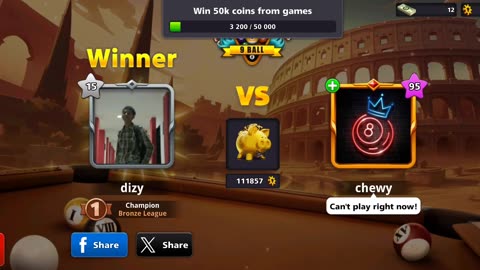 8 Ball Pool Online : My Win Against the Top-Ranked Player Chewy