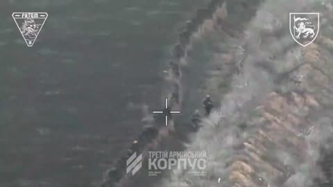 Russian Soldiers Fighting for Survival Inside of Anti-Tank Ditch