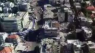 Aerial view of Haifa city targeted by Iranian missiles