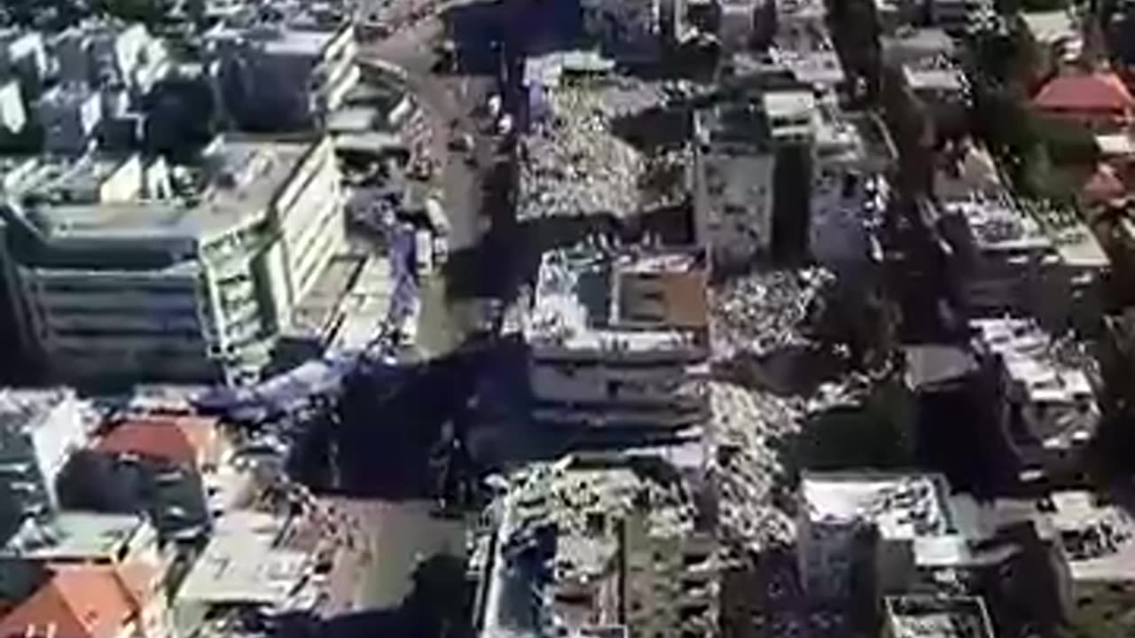 Aerial view of Haifa city targeted by Iranian missiles