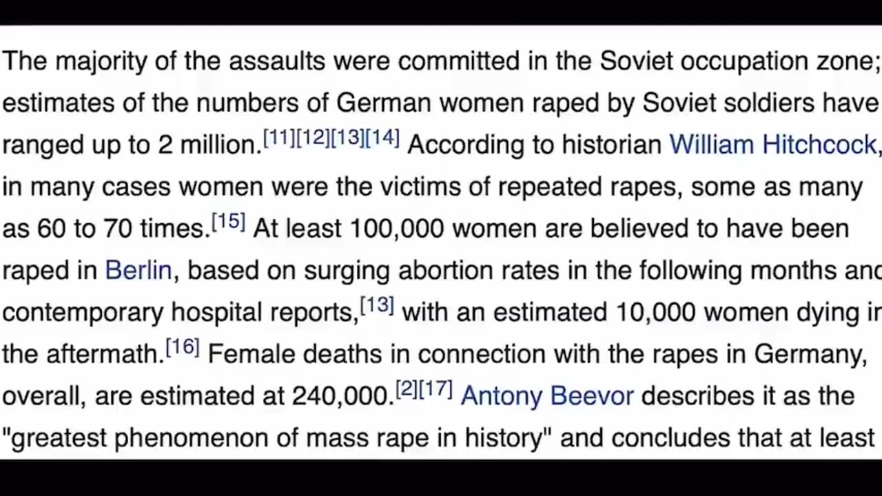 Soviet soldiers raped 2 million women, 60 times each after taking over Germany in 1945