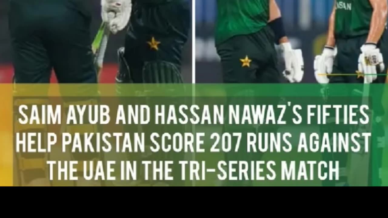 Pakistan gave target of 208 runs to UAE in the 2nd match of Triseries in UAE predict the winner