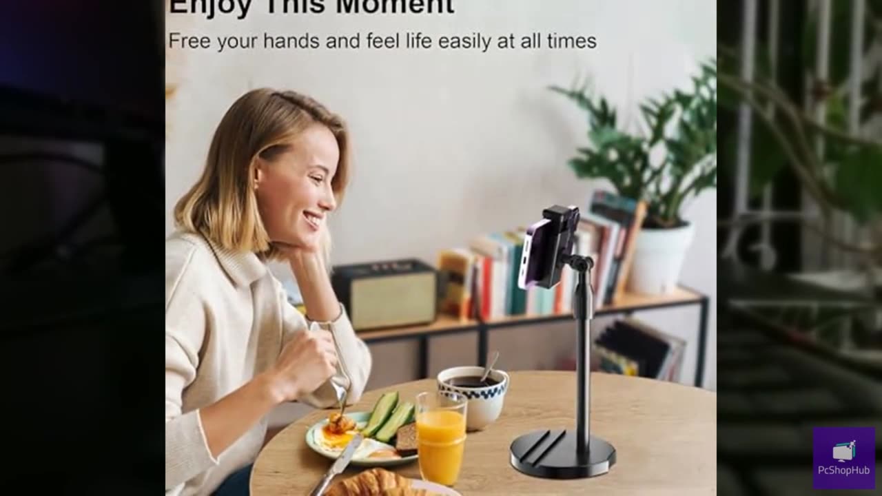 LenTok Telescopic Webcam Tripod Stand for Desk with Phone Holder, Desktop Webcam