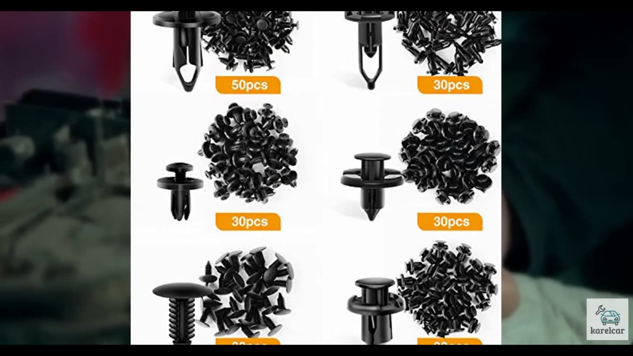 GOOACC - GRC-47 Universal Plastic Fender Clips,200 Pcs Push Bumper Fastener Riv