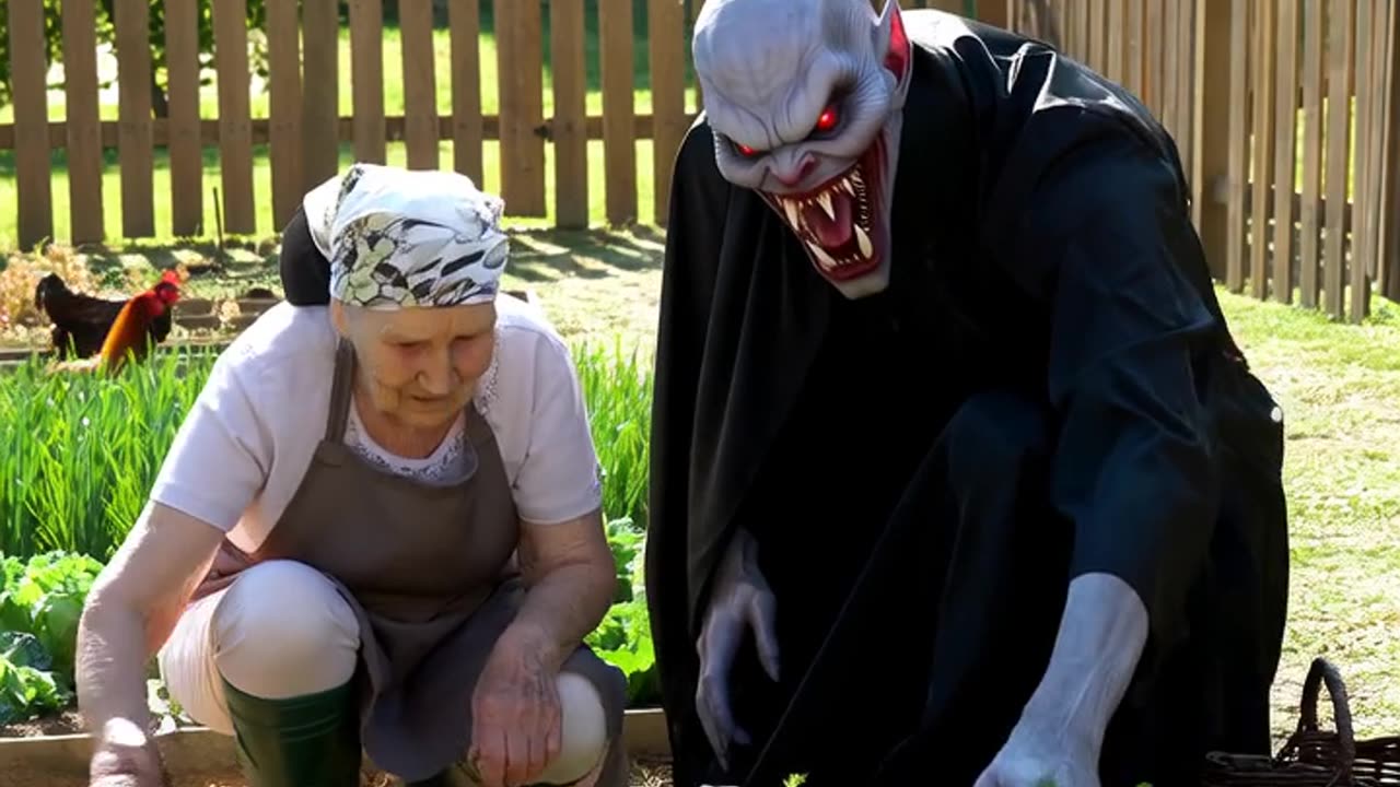 Grandma’s Cozy Garden Gets a Monster Visitor