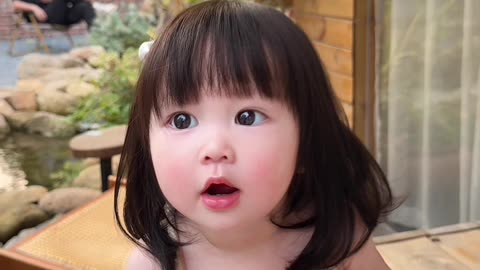 Baby is eating food #cooking