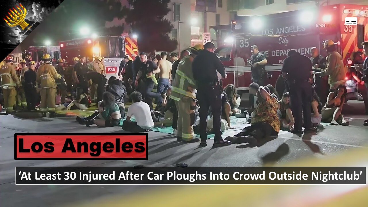Los Angeles: 'At Least 30 Injured After Car Ploughs Into Crowd In LA' (subtitles)