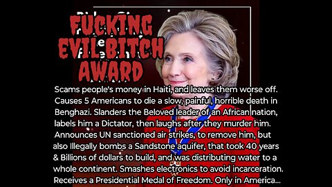 2025 Supervillain Awards: Killary Receives Presidential Medal of Freedom (Evil Bit¢h Award)