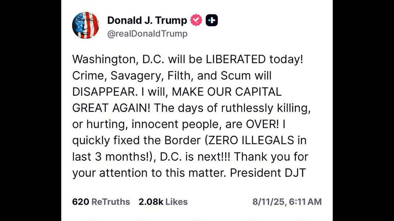 #2739: MON 11 AUG:TRUMP DAY #203+TRUMP ORDERS FED CONTROL OF D.C.!!+UK-WIERD PROTESTS+XRP/NEWS!!