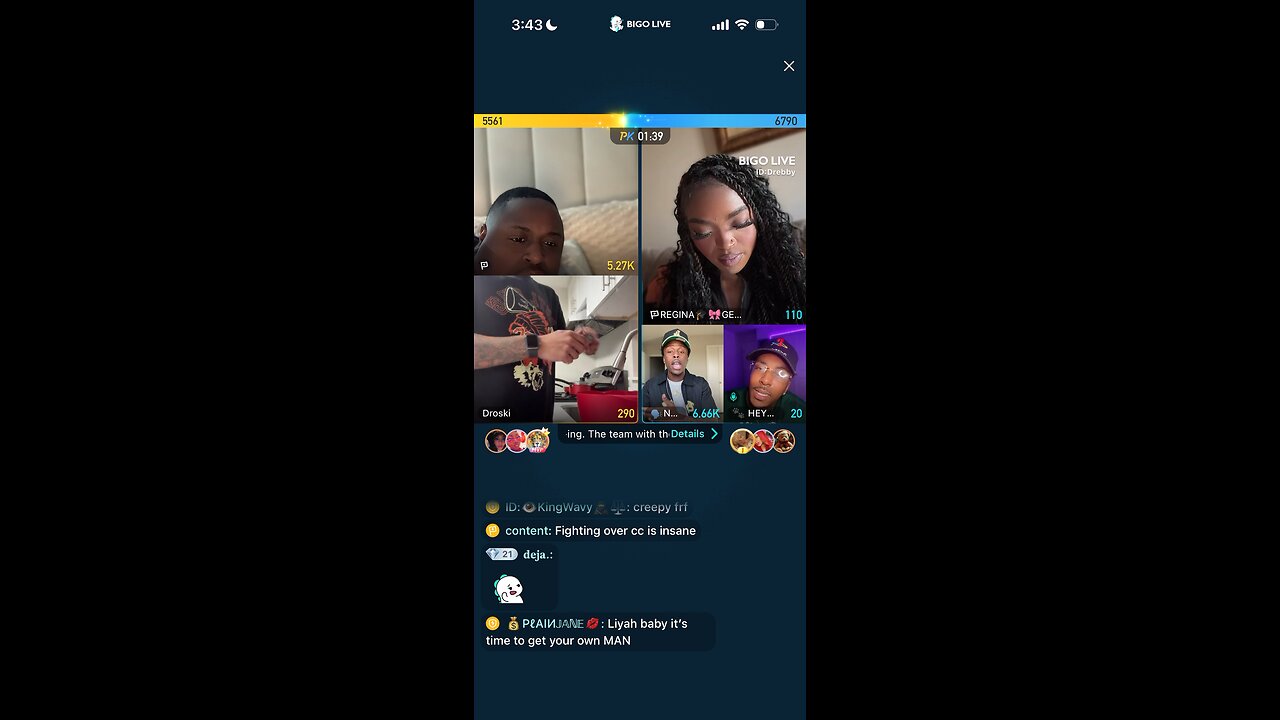 LIONEL AND LIYAH FLIRT WHILE LINED WITH DREBABY DROSKI AND NOCAP ARGUES WITH LIYAH DA DOLL BIGO LIVE