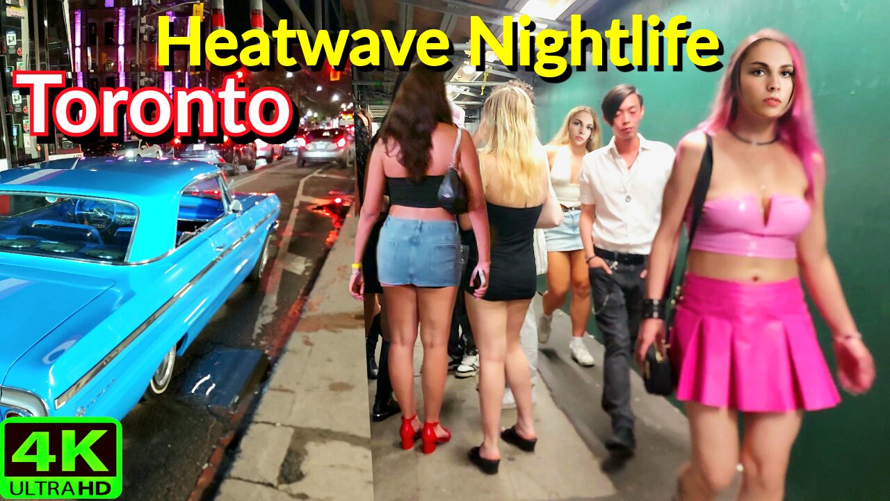【4K】Late Night Summer Walk in Downtown Toronto Canada 🇨🇦