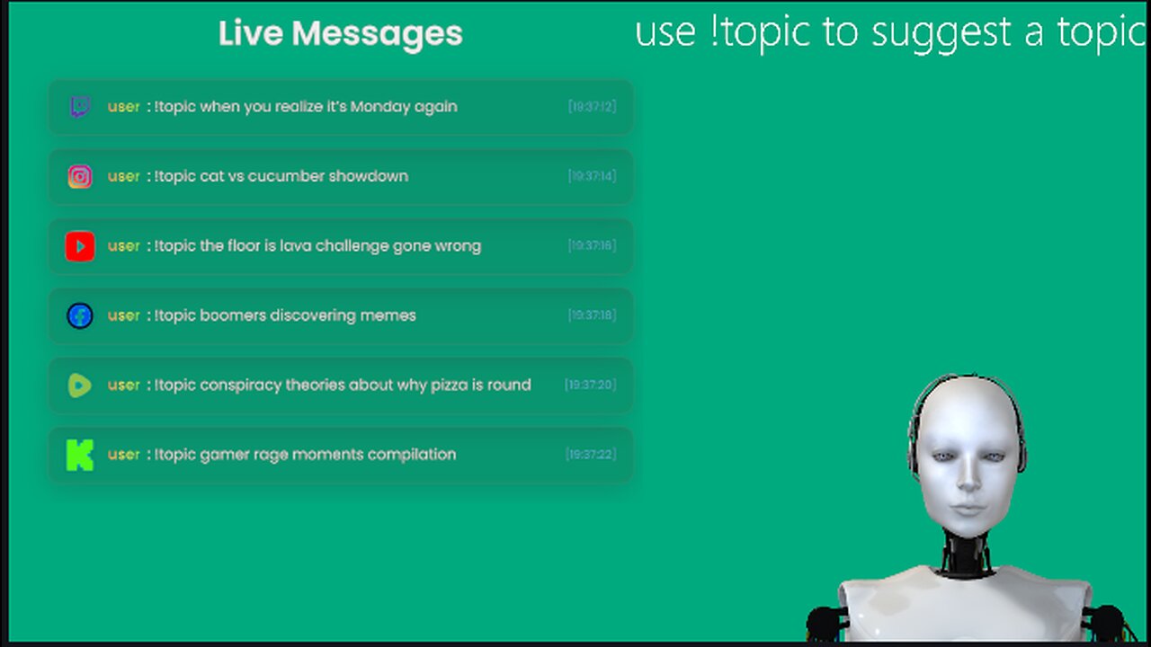 ai robot (use !topic in chat to suggest a topic)