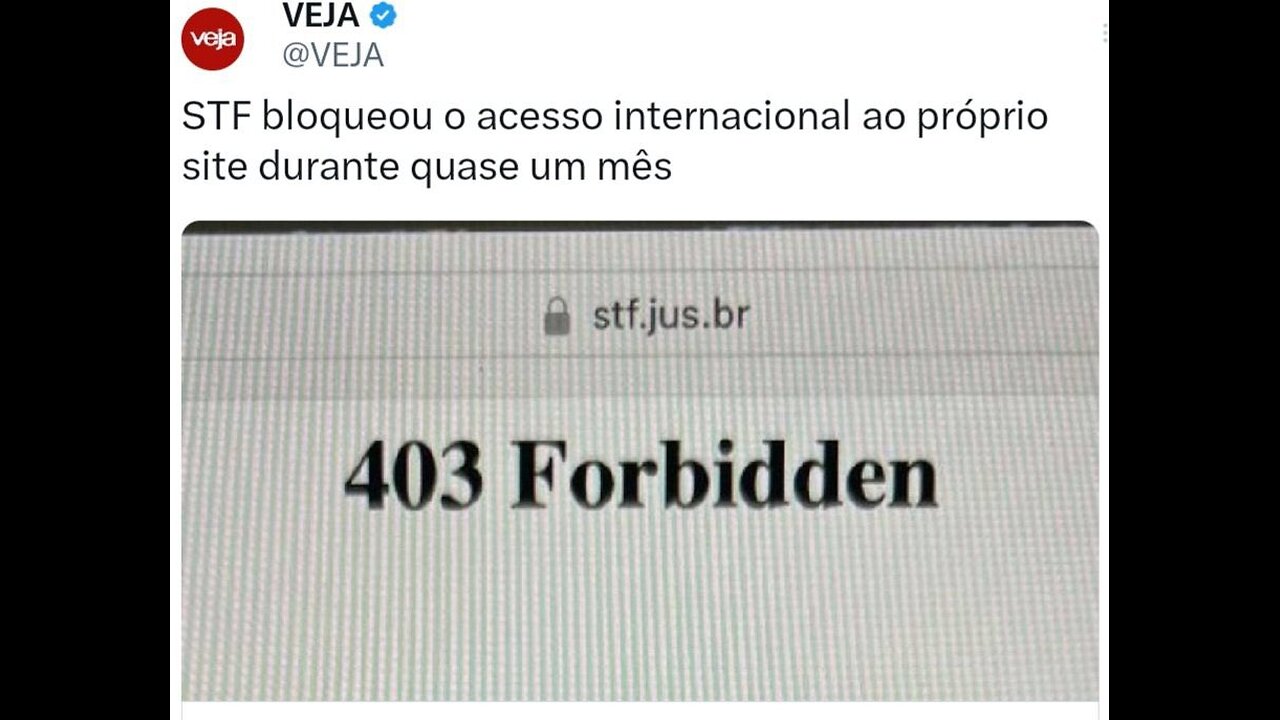@VEJA: STF bloqueou o acesso internacional ao próprio site durante quase um mês stf.jus.br