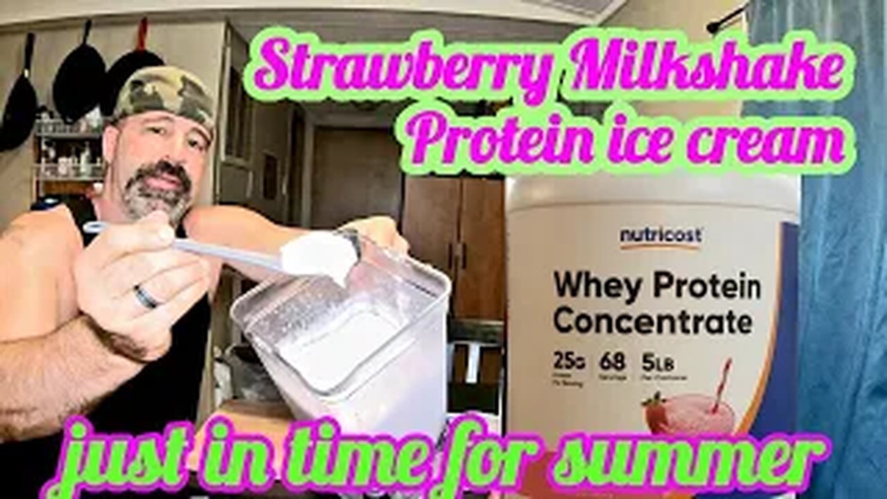 Strawberry Milkshake Protein Ice Cream - Easy Healthy Recipe